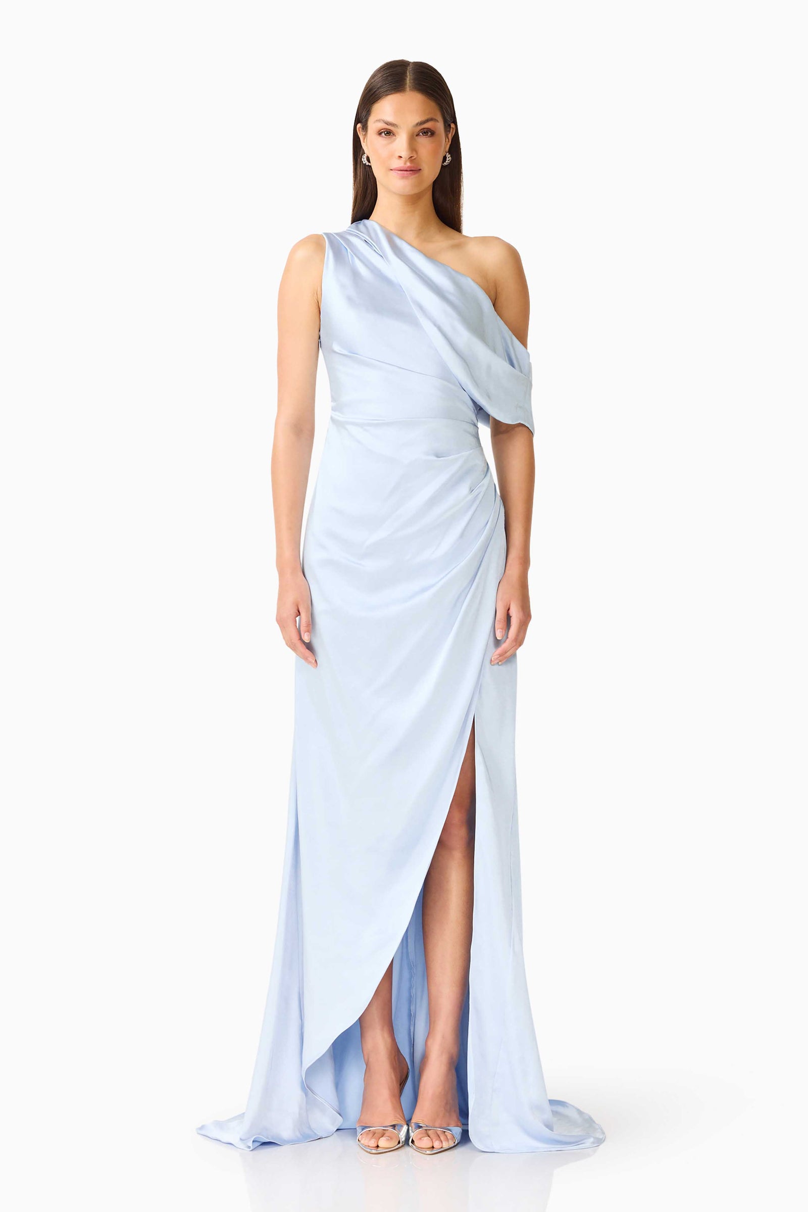 Isadora Off The Shoulder Gown - Pale Blue - L - ELLIATT