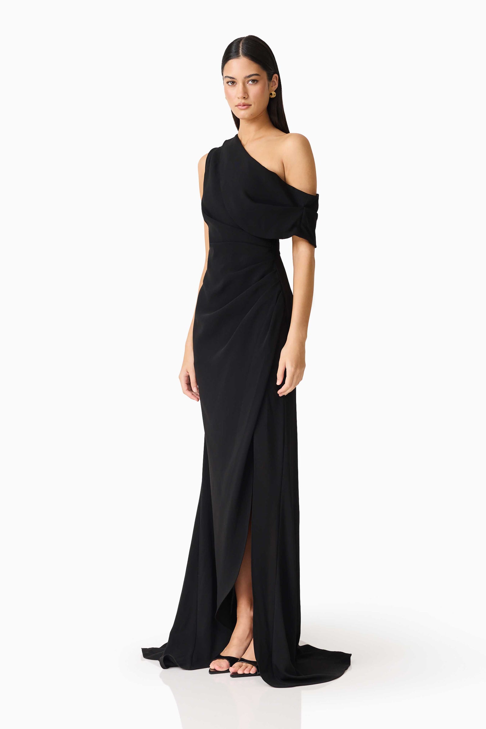 Isadora Off The Shoulder Maxi Gown in Black – Elliatt