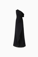 Isadora Off The Shoulder Maxi Gown in Black ghost imagery