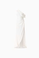 Isadora Off The Shoulder Gown in Ivory ghost shot