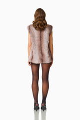 Winona Vest in Brown with sleeveless design back shot