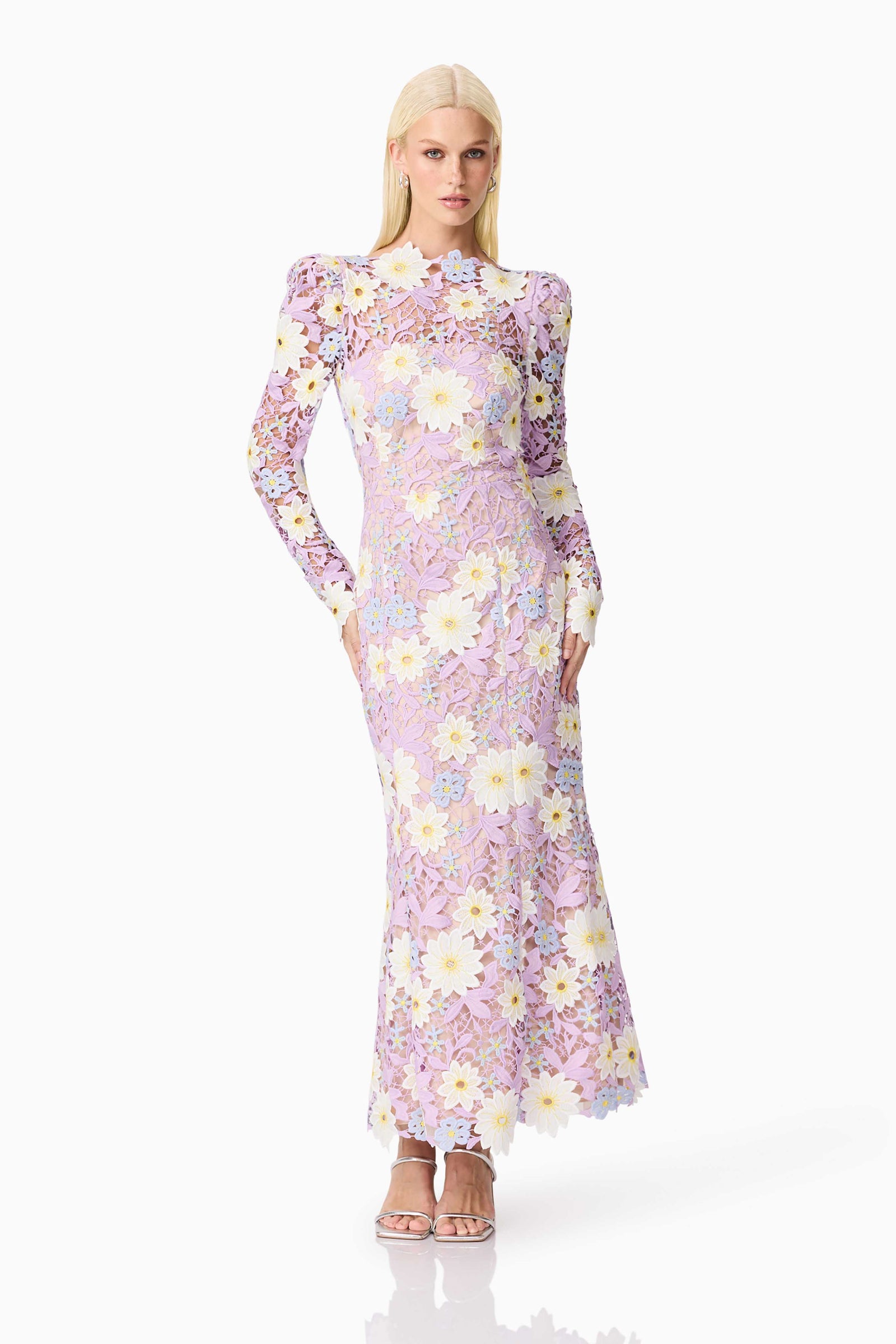long sleeve lilac maxi dress Sigrid Long Sleeve Midi Dress - Purple - XXS