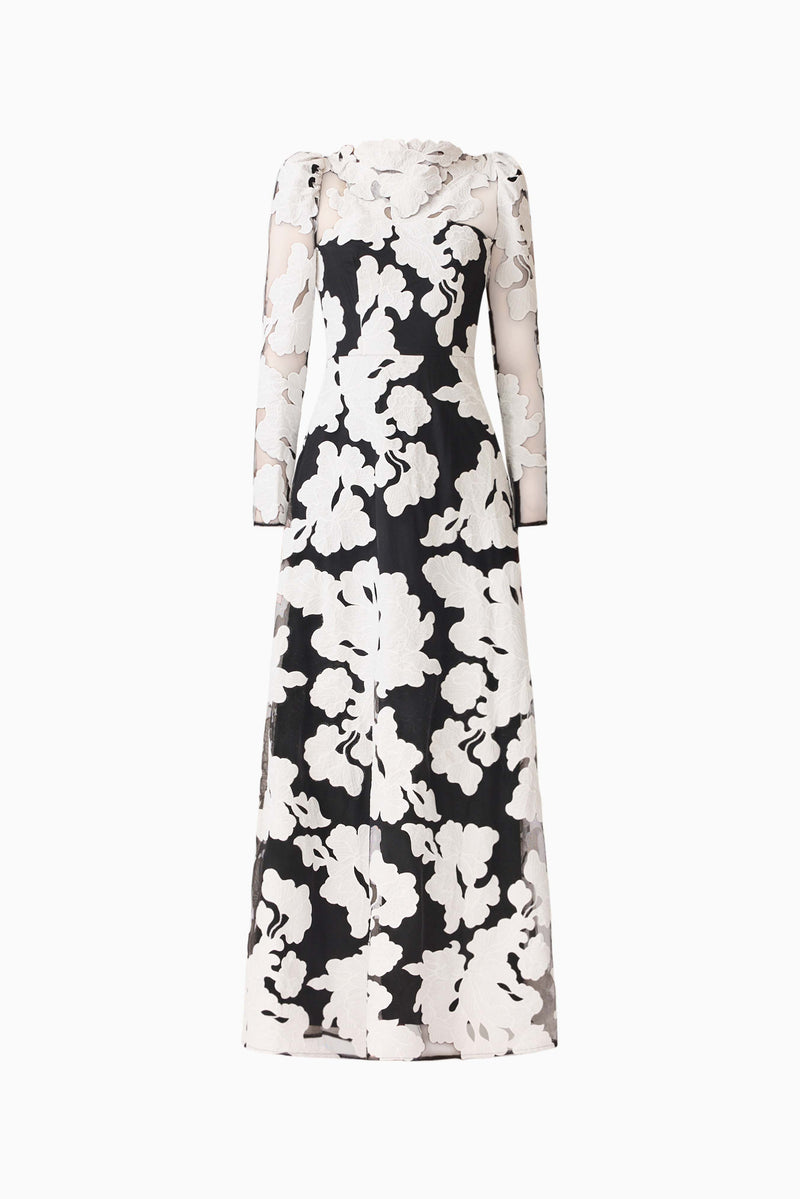 black and white long sleeve maxi dress Bloomnoir in & Ariana Grande's Drop-Waist Dress Spandex 5% Secondary Material yellow ruffle pintuck dress Costume Hire Size:Ladies Medium