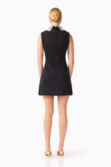 Elysia Lace Mini Dress in Black with back zipper silhouette back shot