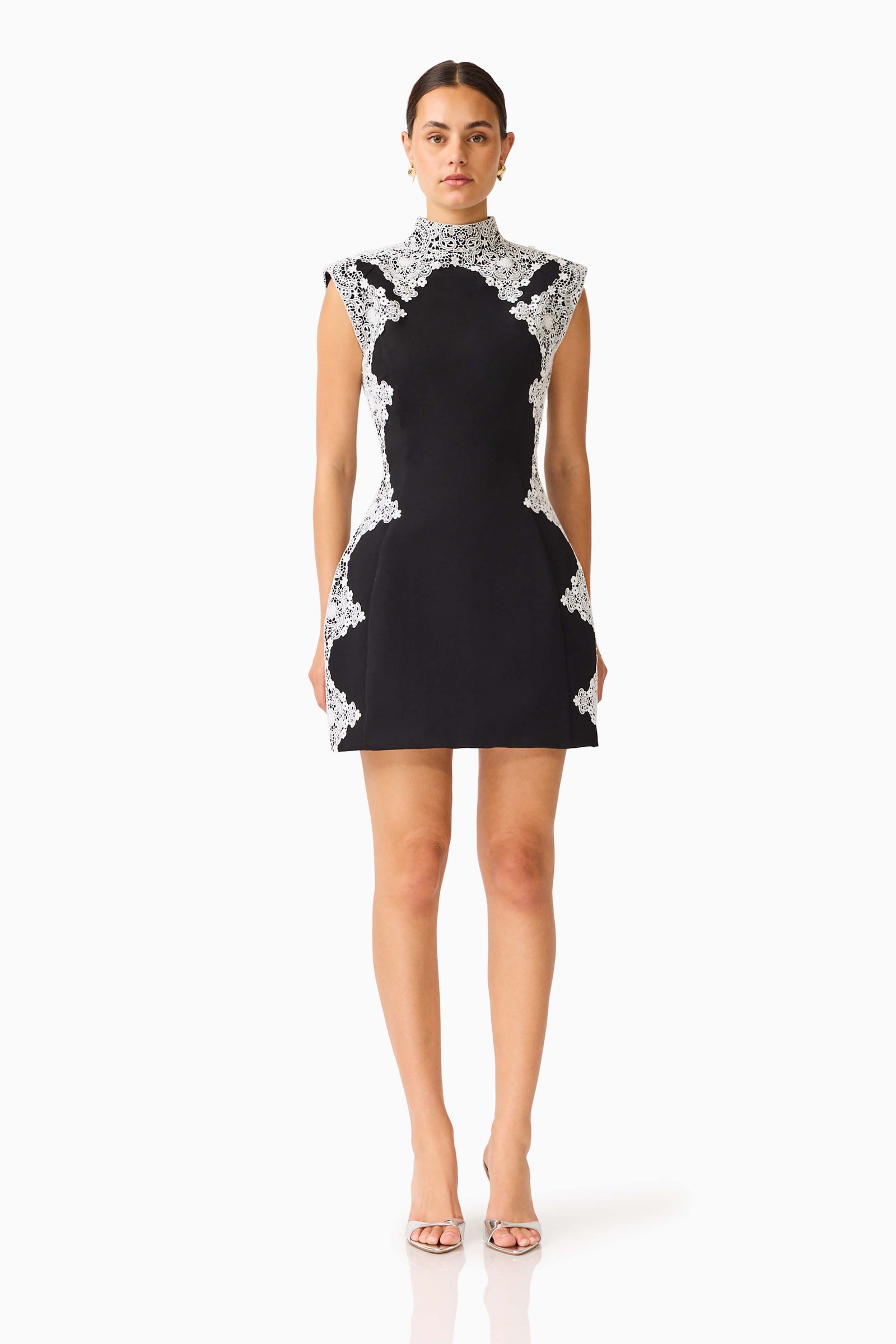Elysia Lace Mini Dress in Black – Elliatt