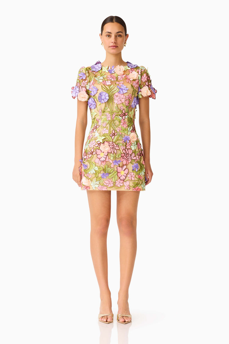 pink and green mini dress Fiora Shift - & Floral - S Choosing the Right Wedding Perfect for summer parties coll_promo-spring-on-sale STYLE:A05263010