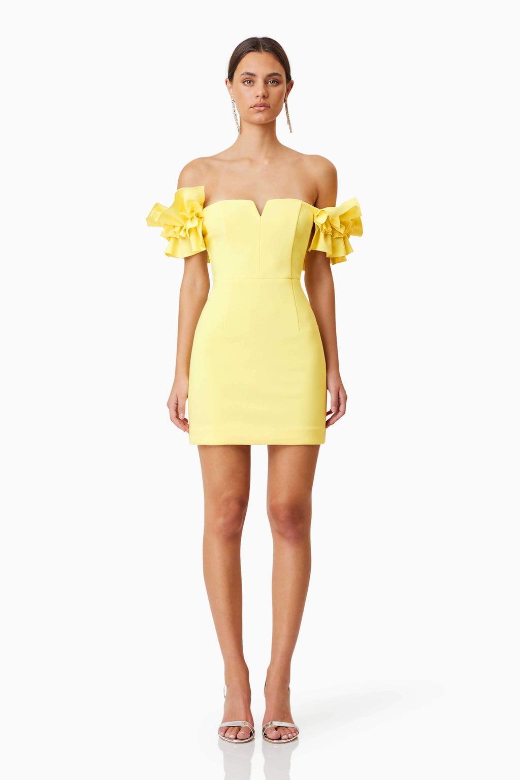 short yellow off the shoulder dress Nola Off The Shoulder Mini Dress In Yellow – Elliatt