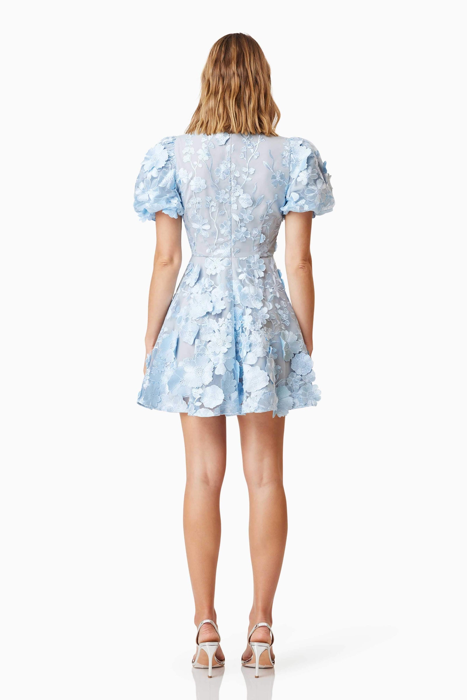 elliatt roseate floral mini dress in blue Selene Floral Mini Dress - Blue - XS