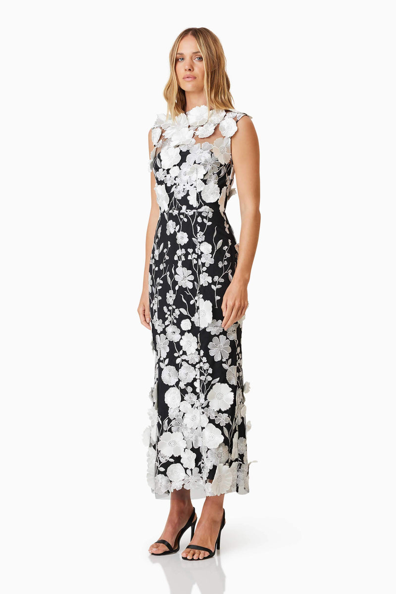 Selene Cocktail Midi Dress Black - M