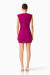 Dahlira Shift Mini Dress in Orchid Pink with zipper back shot