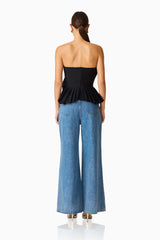 Orelia Pleated Top in Black