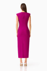 Dahlira Column Maxi Dress in Orchid Pink zipper back shot