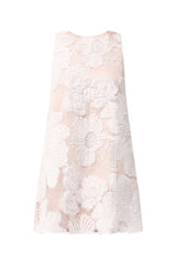 Roxana Shift Mini Dress in White ghost shot