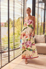 Model wearing the A-Line Maxi Dress to a garden party