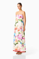 A-Line Maxi Dress in Floral Multi with a relaxed silhouette side shot