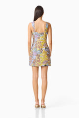 Seraphine Sweetheart Mini Dress in Floral Multi with back zipper back shot