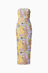Seraphine Column Maxi Dress in Floral Multi with sequin fabrication ghost shot