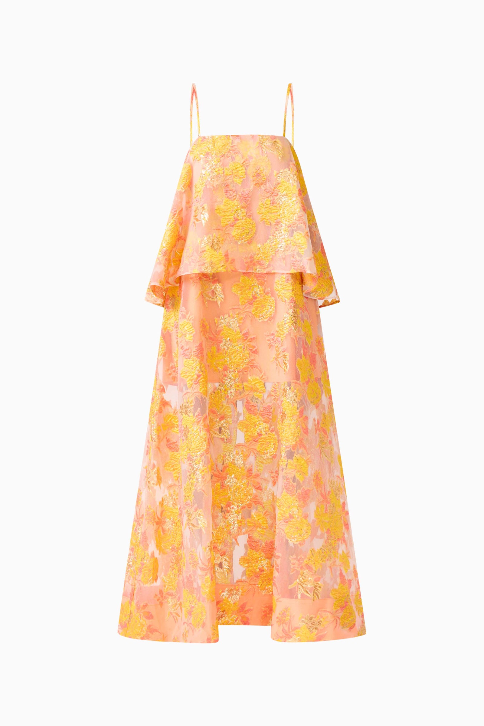Elysia Tiered Gown in Orange Floral – Elliatt