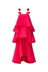 Thalia Tiered Gown in Pink ghost shot