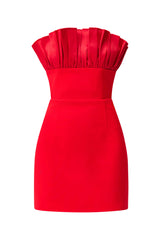 Yasmine Strapless Mini Dress in Red ghost shot 