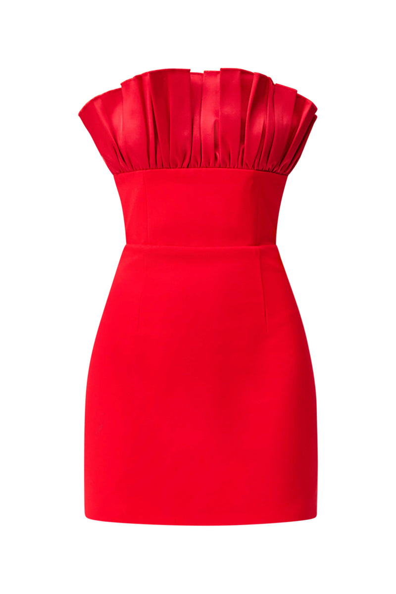 Yasmine Strapless Mini Dress in Red ghost shot 