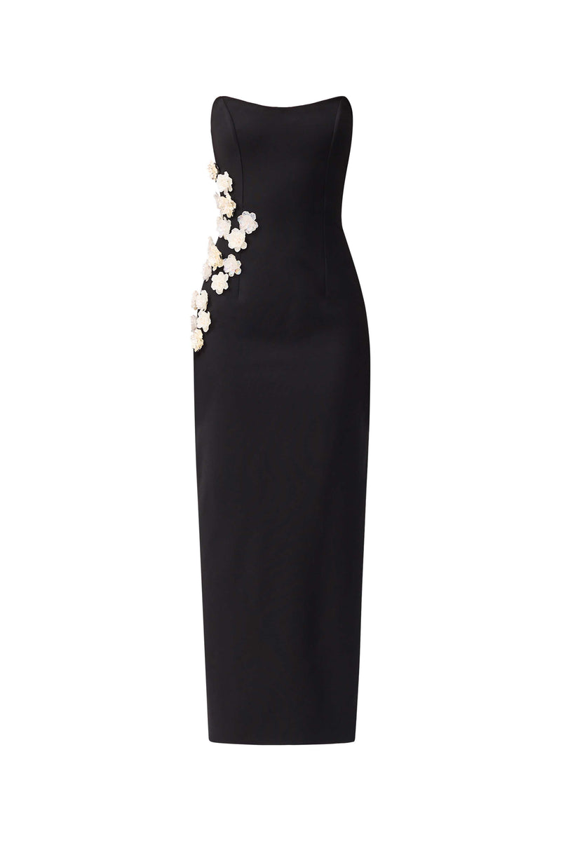Yasmine Strapless Maxi Dress in Black ghost shot