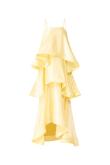 Ghost mannequin of Tilly Tiered Maxi Dress in Butter Yellow