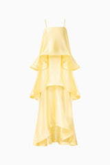 Tilly Tiered Maxi Dress in Butter Yellow ghost shot