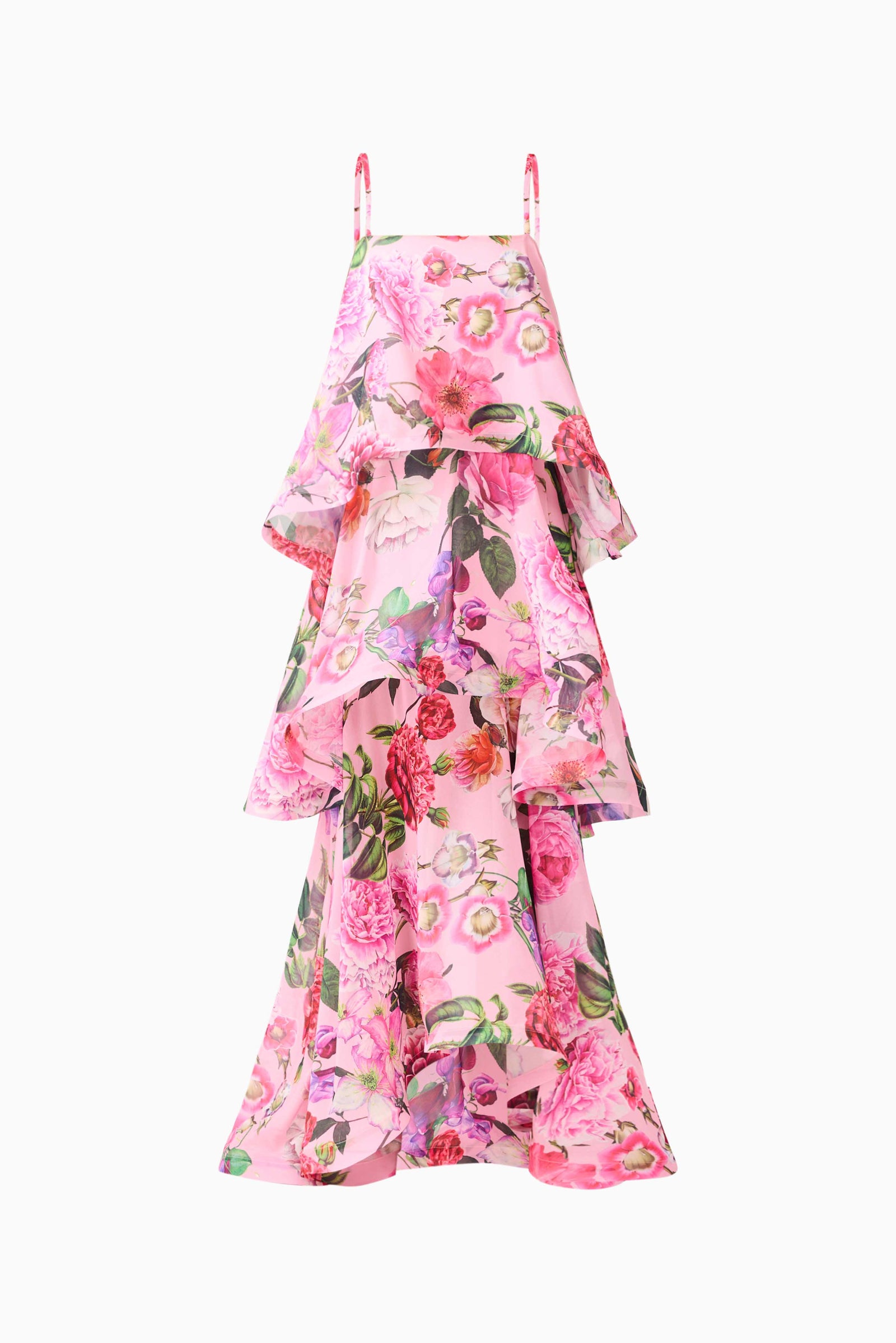 Armani Tiered Maxi Dress in Pink Floral – Elliatt