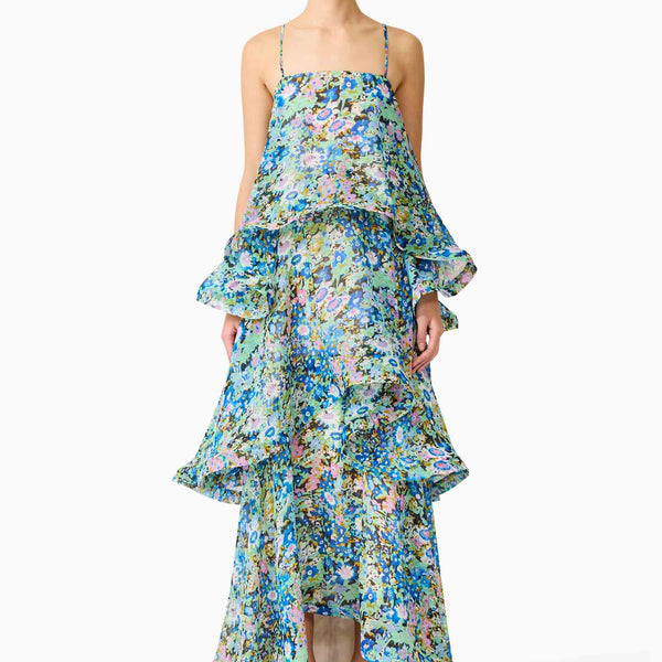 elliatt blue floral dress Elliatt Selene Cocktail Midi Dress Blue main image 1