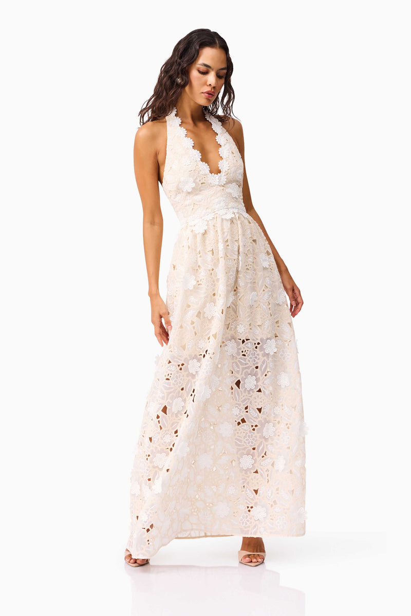 Sienna V-Neck Gown - Cream - M - ELLIATT Sienna V-Neck Gown - Cream - M - ELLIATT