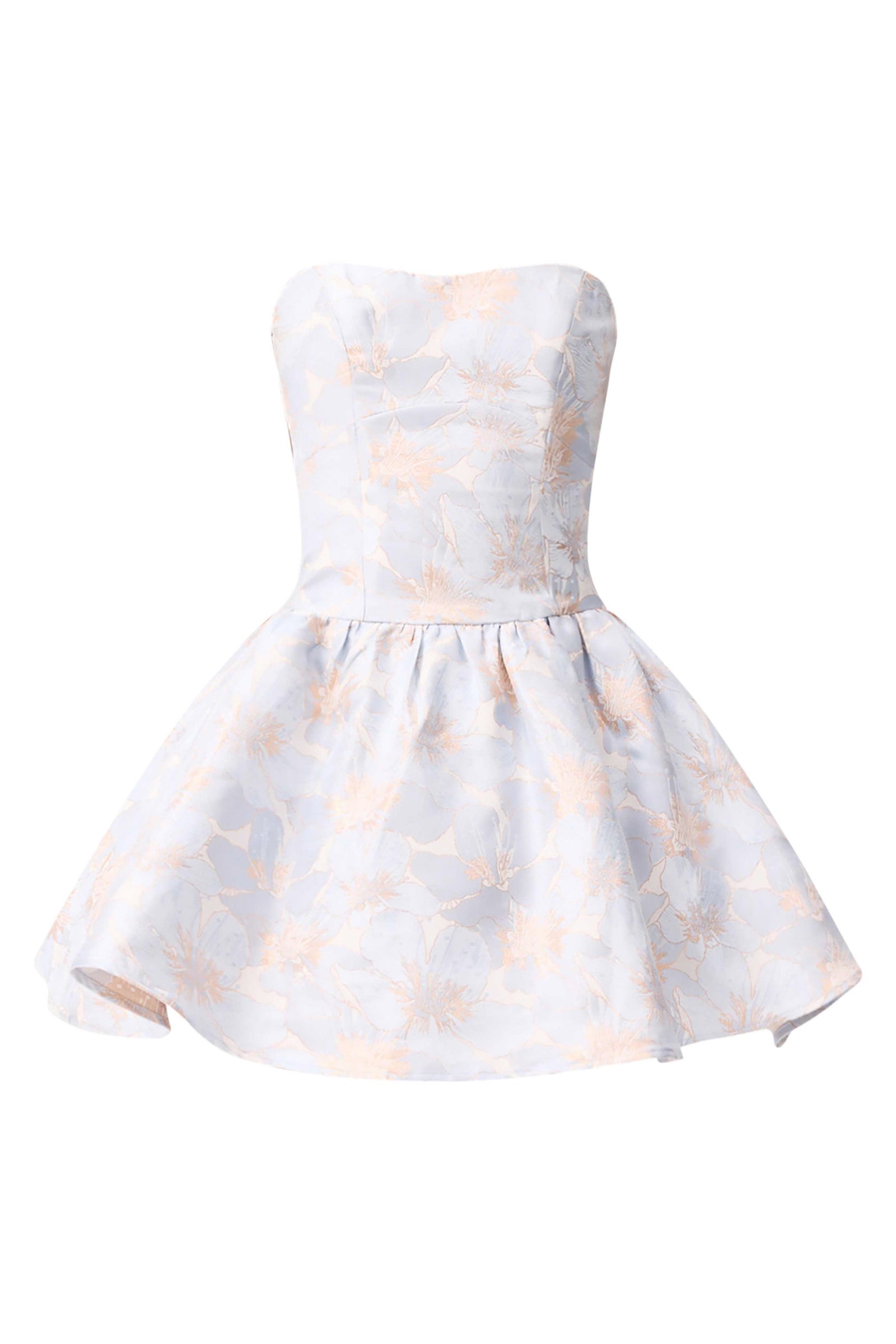 Fiorella Jacquard A-Line Mini Dress - Blue - S - Elliatt Fiorella Jacquard A-Line Mini Dress - Blue - S - Elliatt