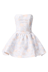 Fiorella Jacquard A-Line Mini Dress in Blue ghost shot