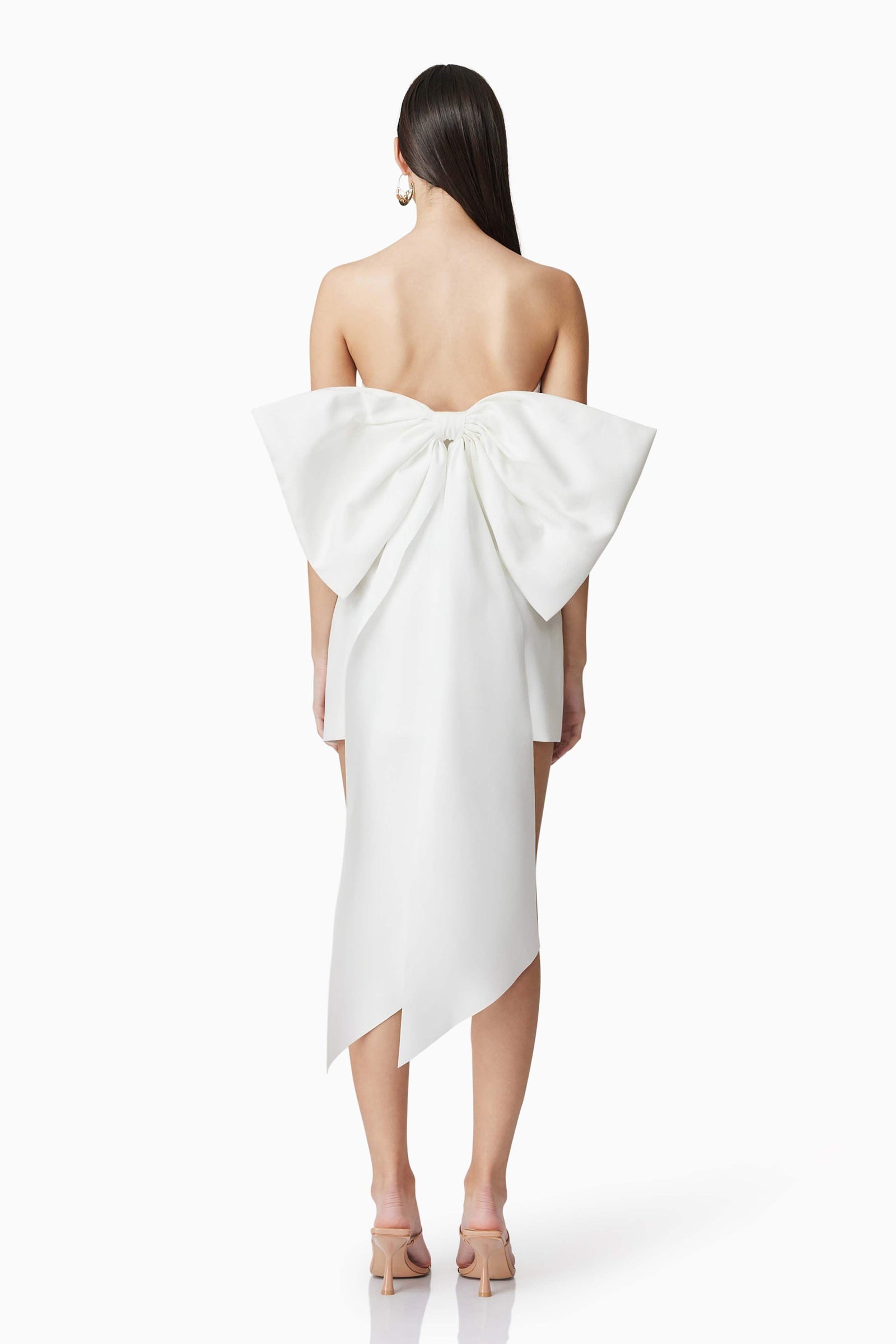 Celia Mini Bow Dress in White – Elliatt