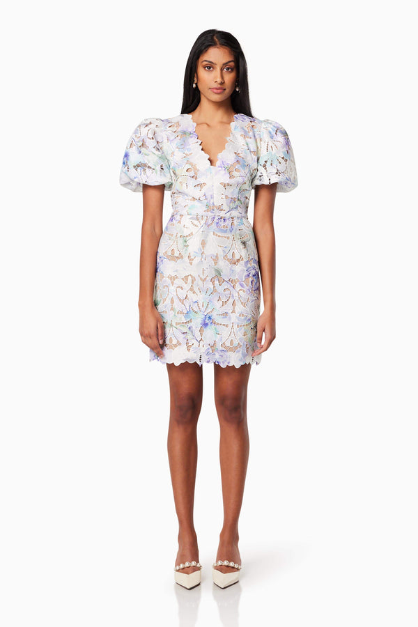 Seville Short Sleeve Mini Dress in Multi