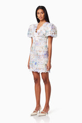 Seville Short Sleeve Mini Dress in Multi