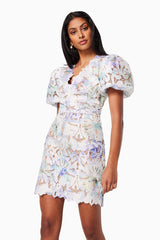 Seville Short Sleeve Mini Dress in Multi