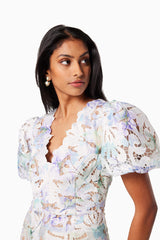 Seville Short Sleeve Mini Dress in Multi