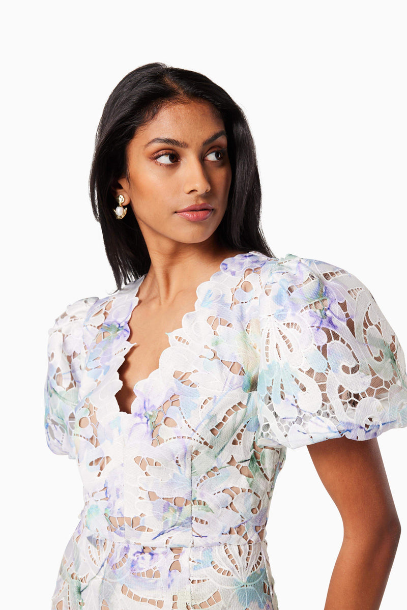 Seville Short Sleeve Mini Dress in Multi