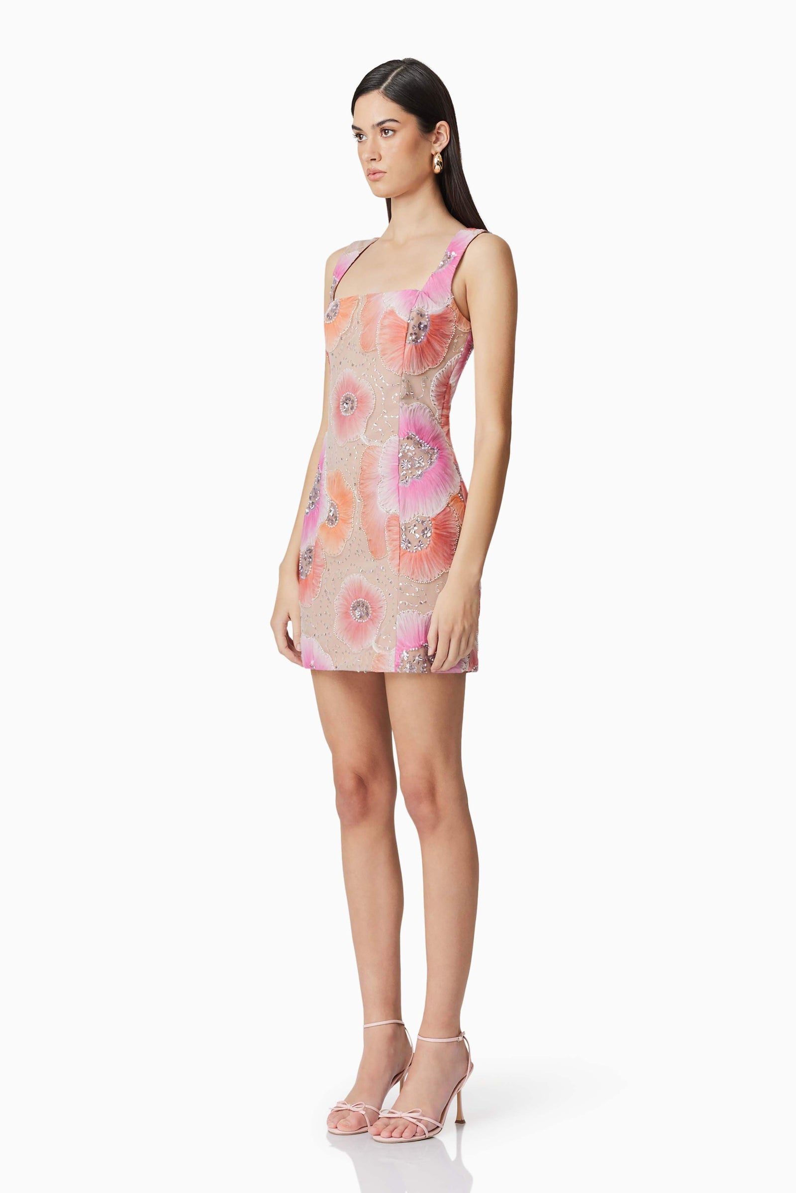 brittany floral midi dress in pink The Brittany
