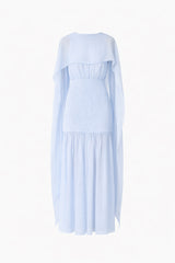 Eliane Cape Gown in Blue Ghost Mannequin Image