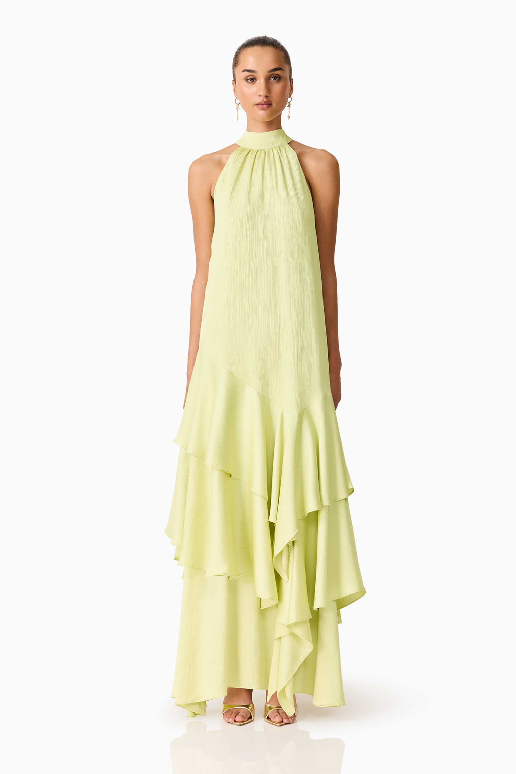 elliatt green dress Varella Halter Gown in Pistachio – Size:IT40|S elegant short dresses más de los esposos A timeless statement piece