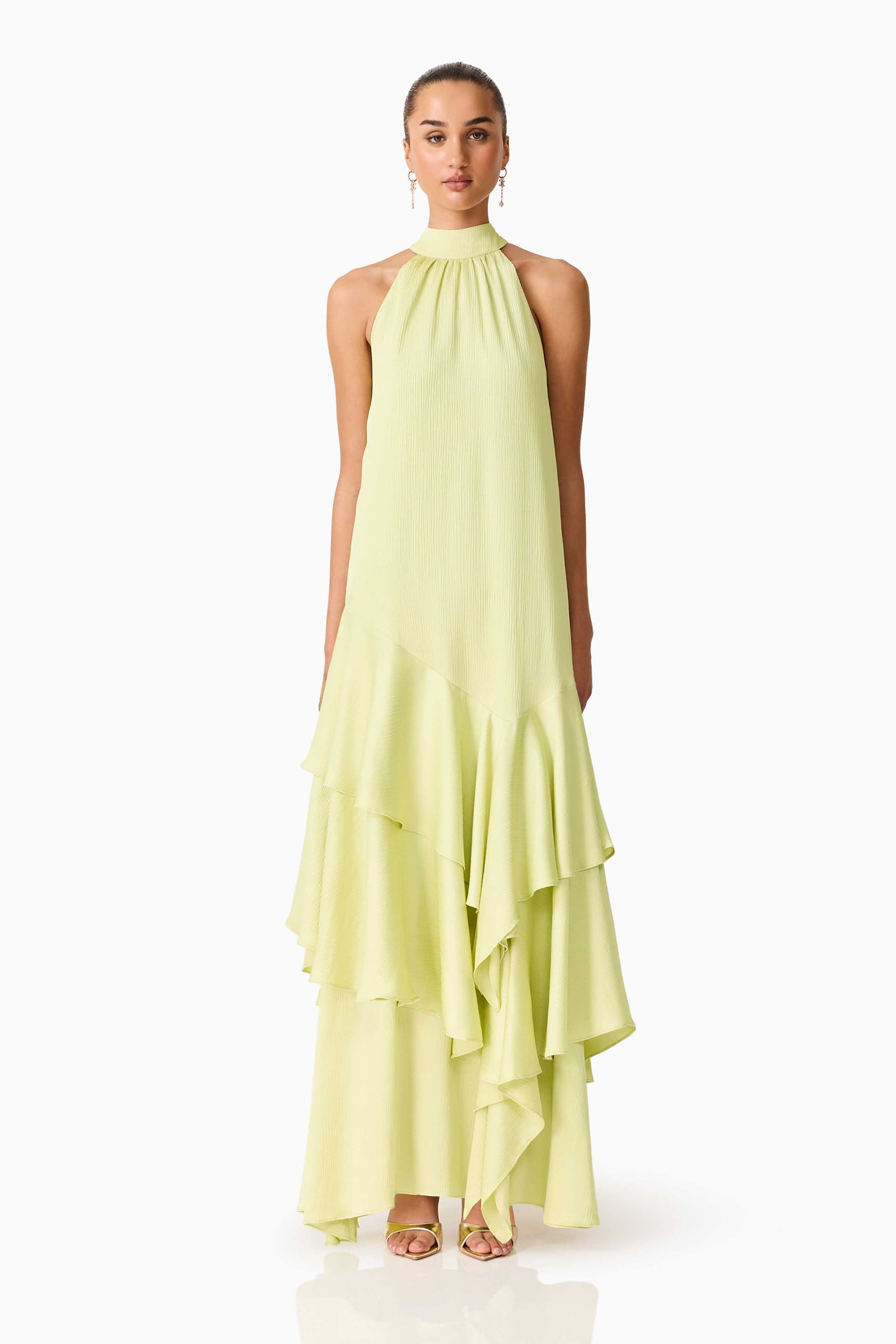 elliatt green dress Varella Halter Gown - Pistachio - L Style it with barely DIY Titanic Dress: Recreate ljcdesigns Variant:White size 12