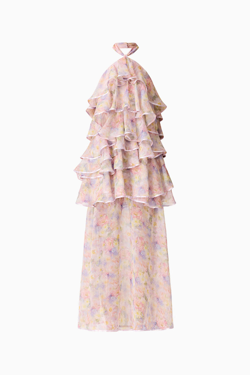 Alinda Halter Neck Maxi Dress in Pink Floral – Elliatt