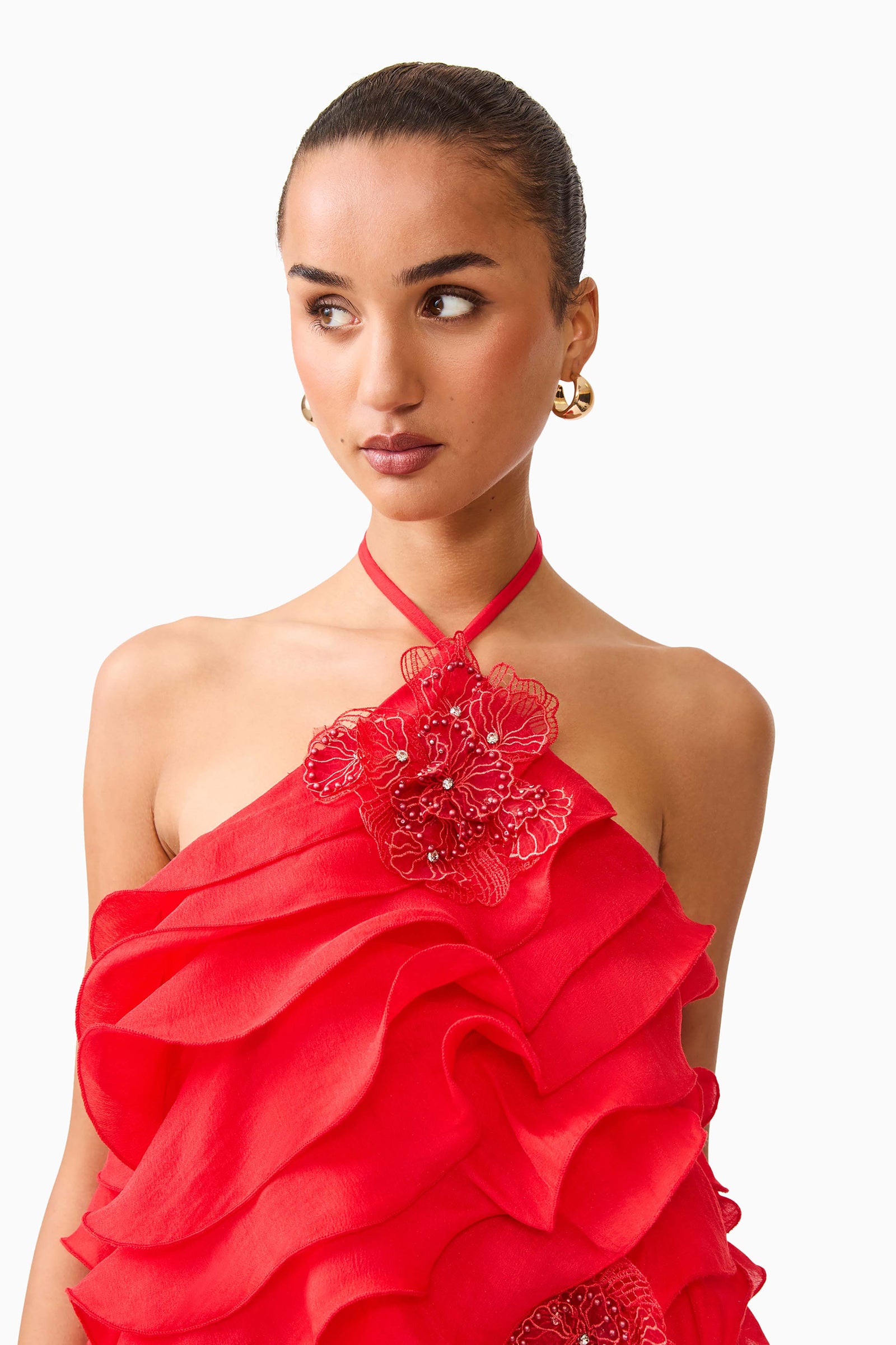 red halter top homecoming dresses Yvette Mini Dress in Vermilion – Elliatt halter neck dress