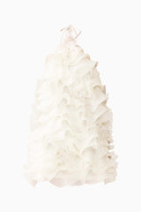 Yvette Halter Mini Dress in White ghost shot 