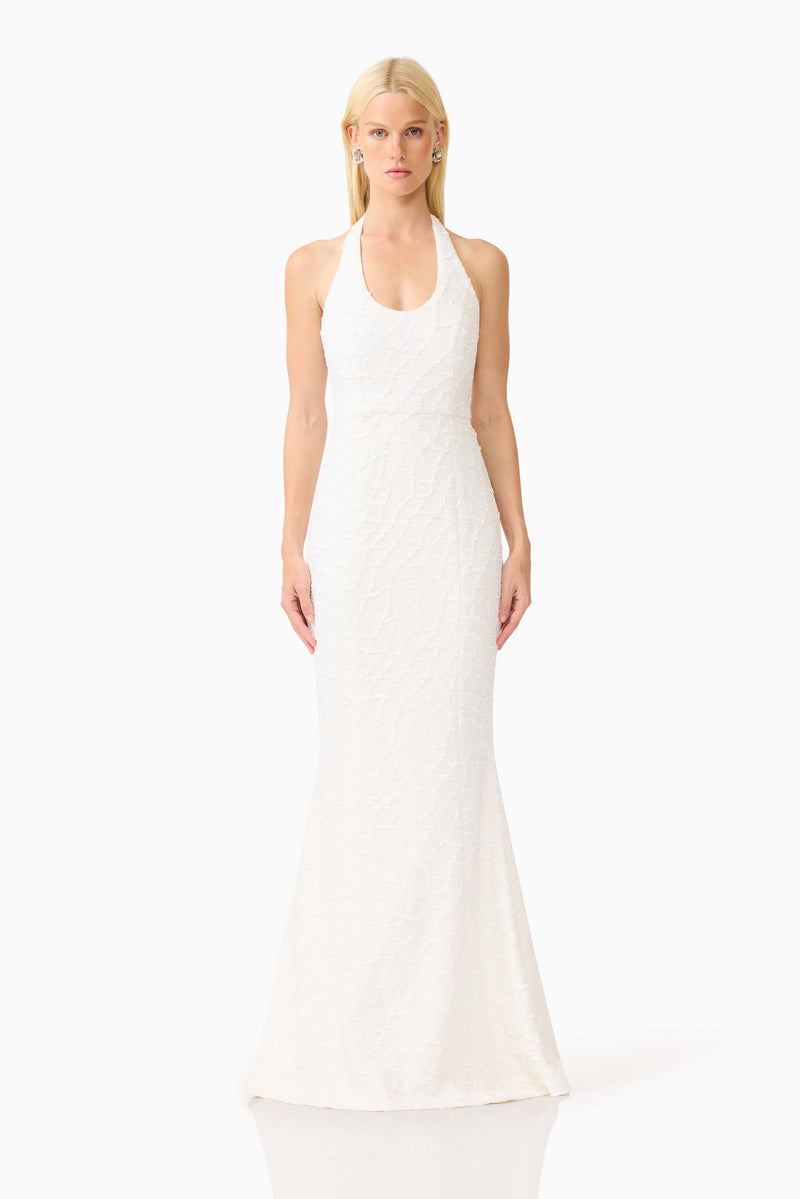 Alexandra Halter Gown Dress - White - XL - ELLIATT