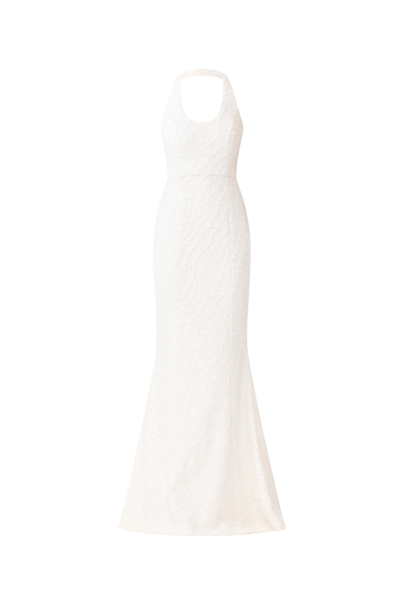 Alexandra Halter Gown Dress in White Elliatt Alexandra Halter Gown Dress in White Elliatt