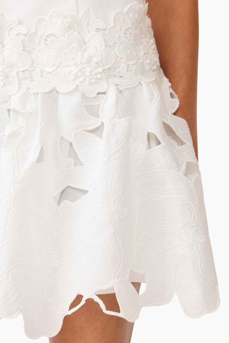 Elizabeth A-Line Mini Dress in White Elliatt Elizabeth A-Line Mini Dress in White Elliatt