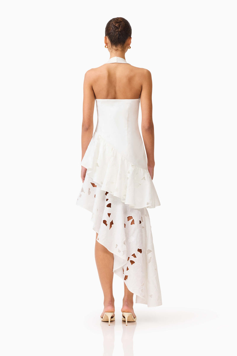 Elizabeth Asymmetrical Gown in White – Elliatt